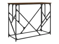 Mesa consola de roble marrón 100x40x80 cm madera de ingeniería