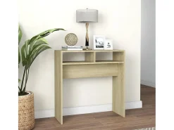 Mesa consola de roble Sonoma 78x30x80 cm madera de ingeniería