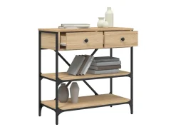 Mesa consola de roble Sonoma 75x34,5x75 cm madera de ingeniería