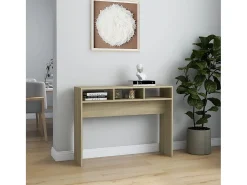 Mesa consola de roble Sonoma 105x30x80 cm madera de ingeniería