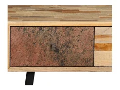 Mesa consola de teca maciza recuperada 120 x 30 x 76 cm