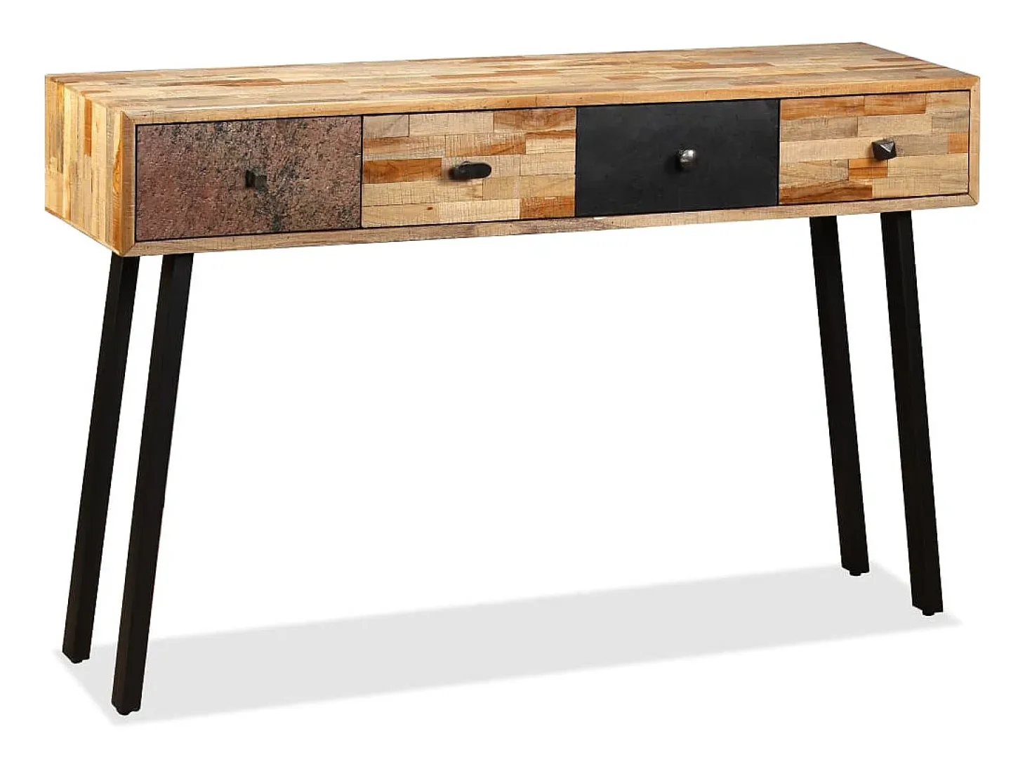 Mesa consola de teca maciza recuperada 120 x 30 x 76 cm