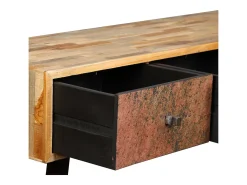 Mesa consola de teca maciza recuperada 120 x 30 x 76 cm