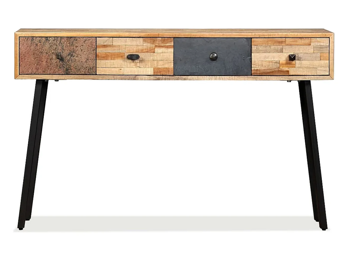 Mesa consola de teca maciza recuperada 120 x 30 x 76 cm