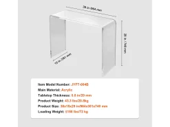 Mesa Consola en Acrílico SucceBuy, Mesa Auxiliar Transparente para Hall de Entrada, 97 X 38 X 74 CM