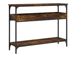 Mesa consola estante madera ingeniería roble humo 100x29x75 cm ES363857