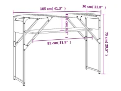 Mesa consola estante madera ingeniería Sonoma gris 105x30x75 cm