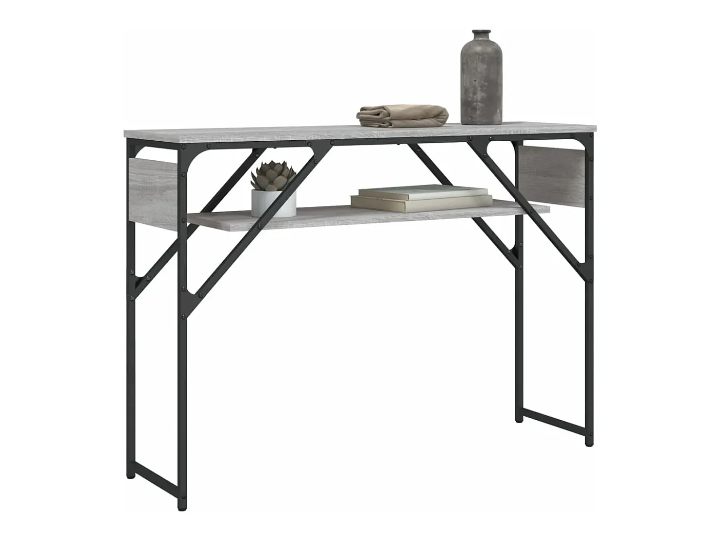 Mesa consola estante madera ingeniería Sonoma gris 105x30x75 cm