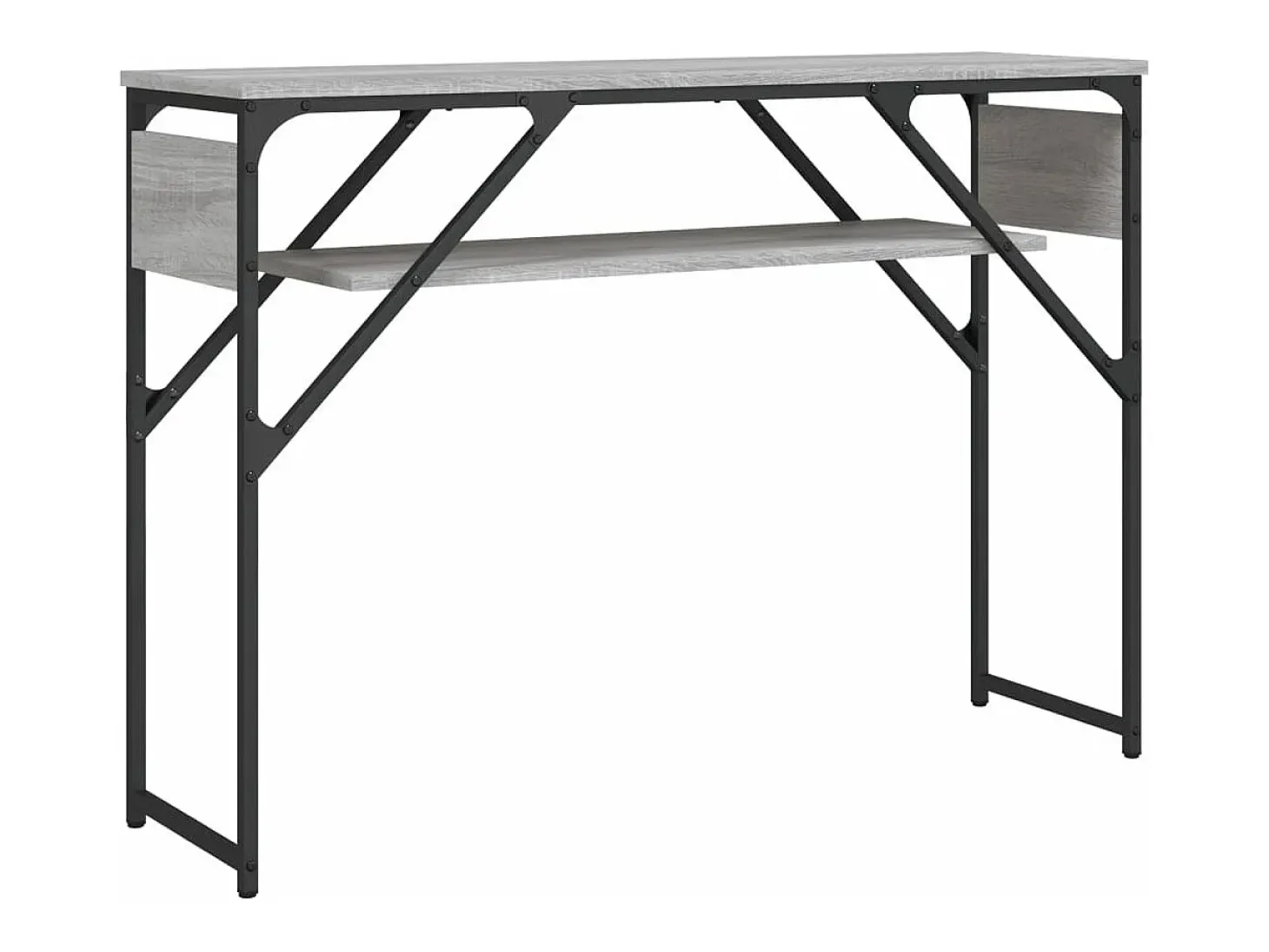 Mesa consola estante madera ingeniería Sonoma gris 105x30x75 cm