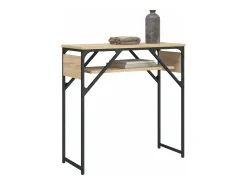 Mesa consola estante madera ingeniería roble Sonoma 75x30x75 cm ES601899