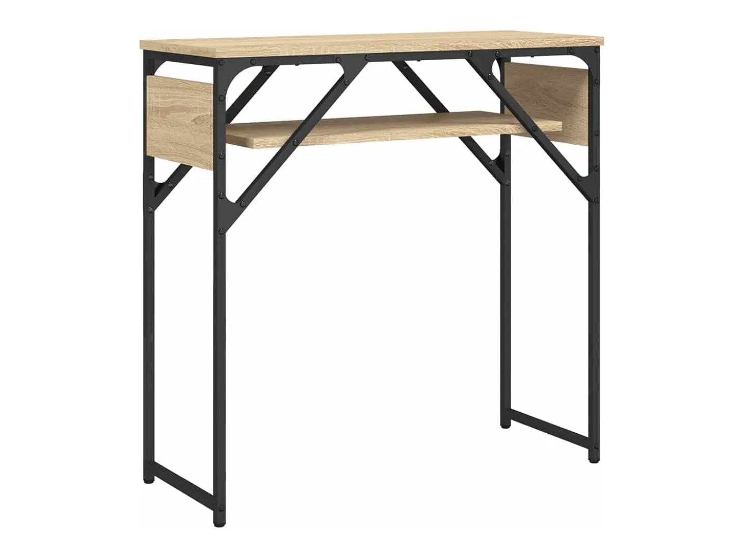 Mesa consola estante madera ingeniería roble Sonoma 75x30x75 cm ES601899