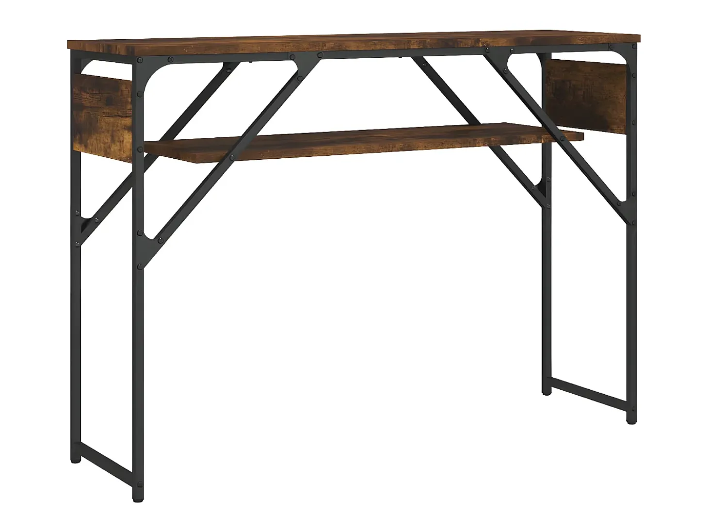 Mesa consola estante madera ingeniería roble humo 105x30x75 cm ES860314