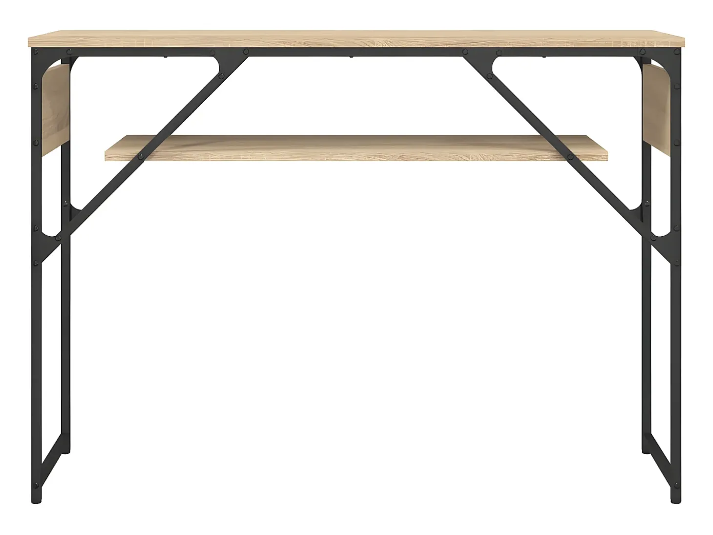 Mesa consola estante madera ingeniería roble Sonoma 105x30x75cm ES619150