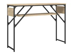 Mesa consola estante madera ingeniería roble Sonoma 105x30x75cm ES619150