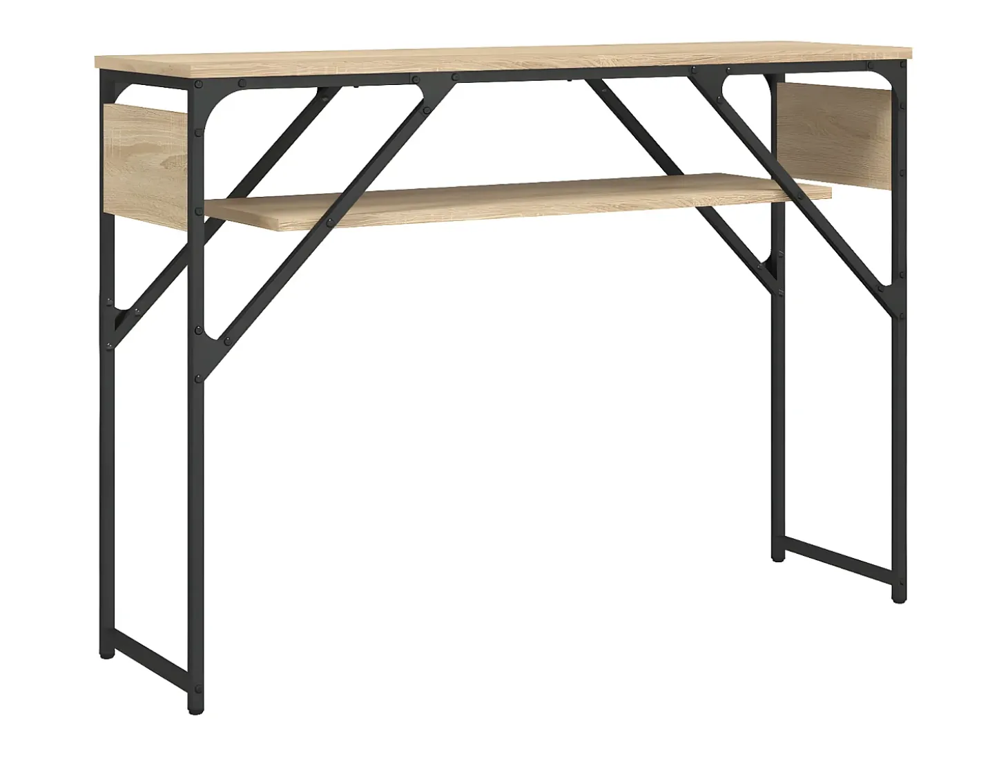 Mesa consola estante madera ingeniería roble Sonoma 105x30x75cm ES619150