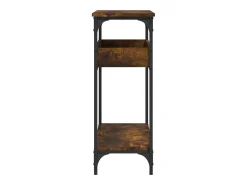 Mesa consola estante madera ingeniería roble humo 100x29x75 cm