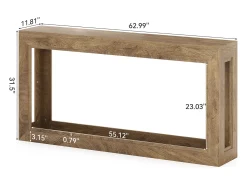 Mesa consola estrecha de 160 cm, Mesa larga detrás del sofá, Mesa moderna de entrada