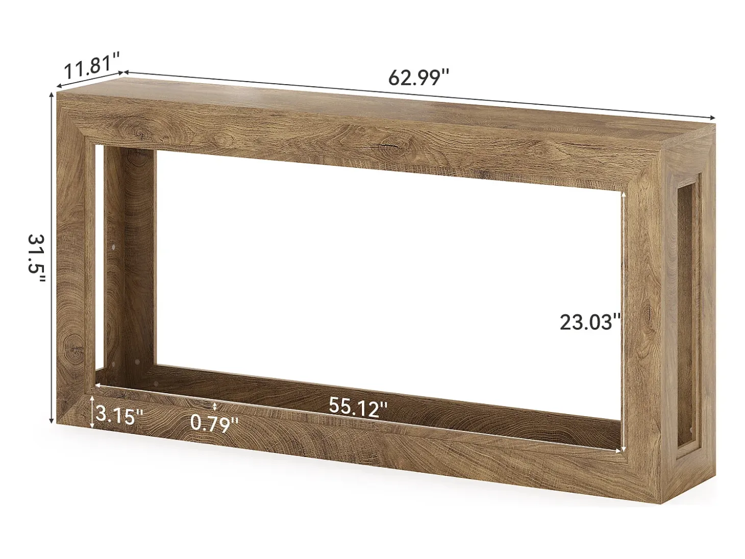 Mesa consola estrecha de 160 cm, Mesa larga detrás del sofá, Mesa moderna de entrada
