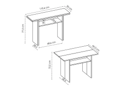 Mesa consola extensible Taly blanco 77,5x110,6x33-66,2 cm