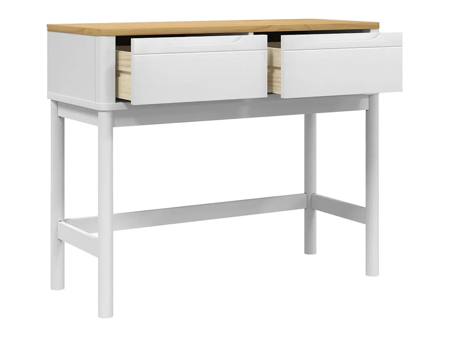 Mesa consola FLORO madera maciza de pino blanco 89,5x36,5x73 cm