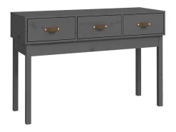 Mesa consola Gris 114x40x75 cm Madera maciza de pino