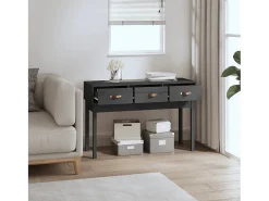 Mesa consola Gris 114x40x75 cm Madera maciza de pino