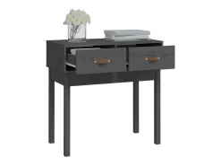 Mesa consola Gris 76,5x40x75 cm Madera maciza de pino