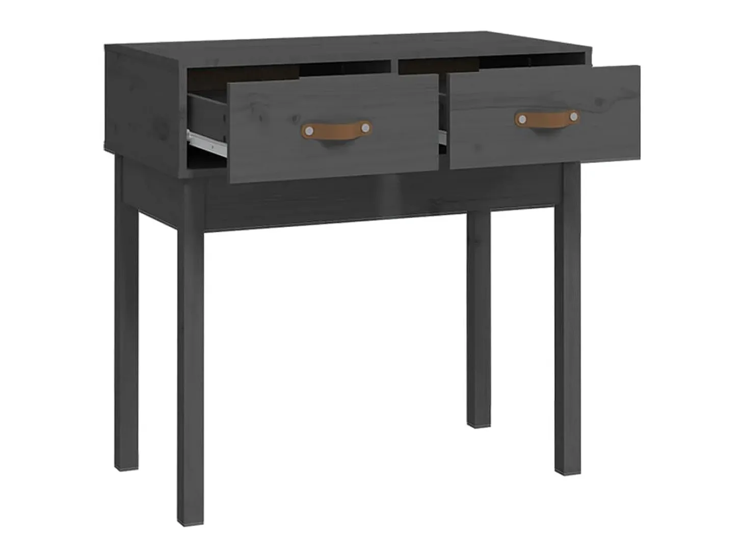 Mesa consola Gris 76,5x40x75 cm Madera maciza de pino
