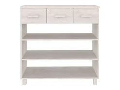 Mesa consola HAMAR madera maciza de pino blanco 90x35x90 cm