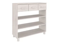 Mesa consola HAMAR madera maciza de pino blanco 90x35x90 cm