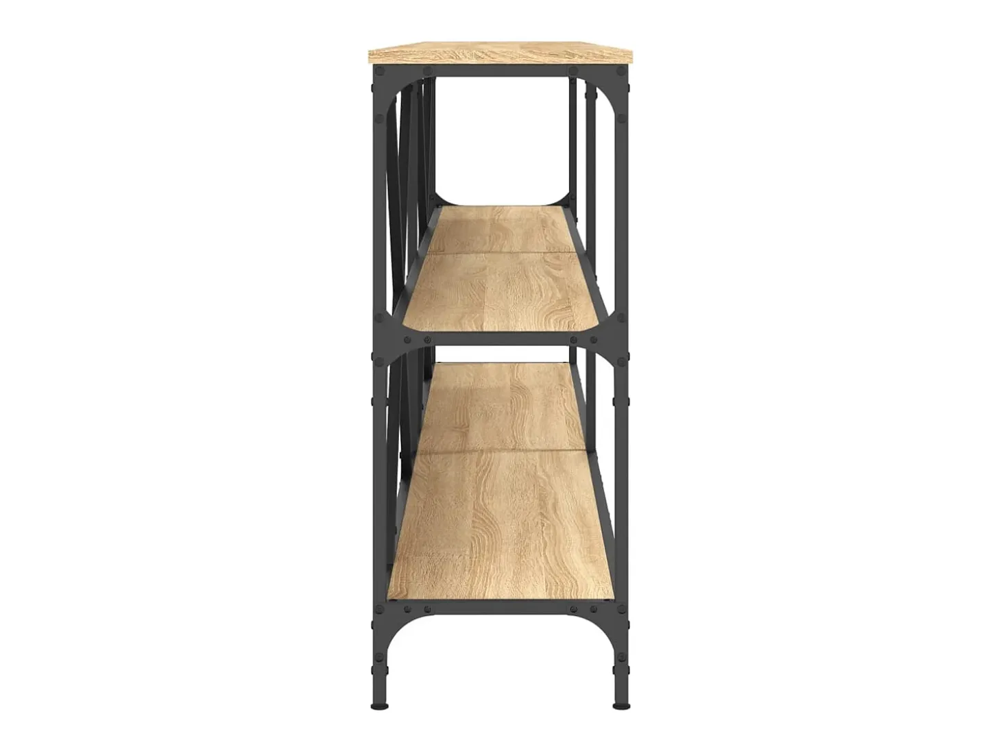 Mesa consola hierro madera ingeniería roble Sonoma 200x30x75 cm