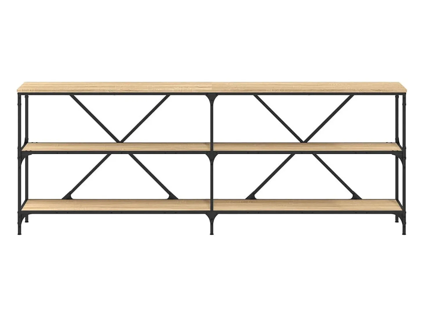 Mesa consola hierro madera ingeniería roble Sonoma 200x30x75 cm