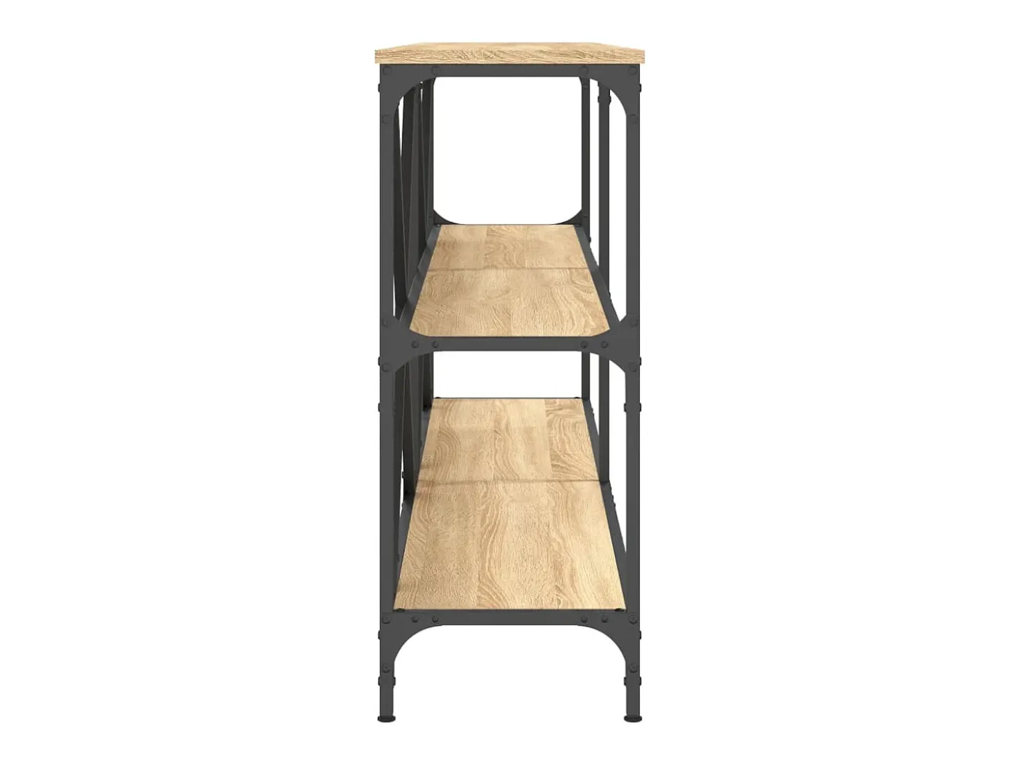 Mesa consola hierro madera ingeniería roble Sonoma 160x30x75 cm