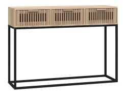 Mesa consola hierro y madera contrachapada 105x30x75 cm