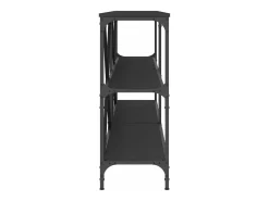 Mesa consola hierro y madera de ingeniería negro 180x30x75 cm