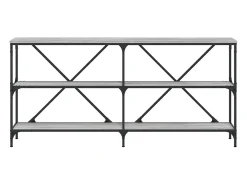 Mesa consola hierro y madera ingeniería gris Sonoma 160x30x75cm
