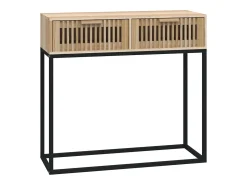 Mesa consola hierro y madera contrachapada 80x30x75 cm