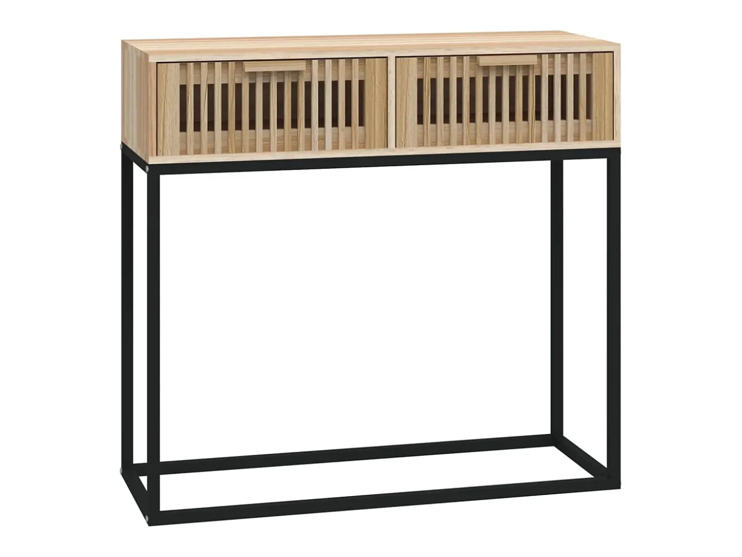 Mesa consola hierro y madera contrachapada 80x30x75 cm