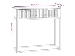 Mesa consola hierro y madera contrachapada 80x30x75 cm