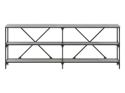 Mesa consola hierro y madera ingeniería gris Sonoma 200x30x75cm ES587800