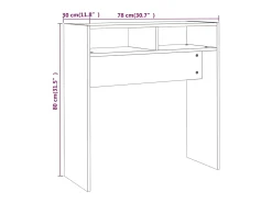 Mesa consola madera contrachapada roble ahumado 78x30x80 cm