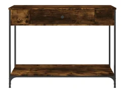 Mesa consola madera contrachapada roble ahumado 100x34,5x75 cm