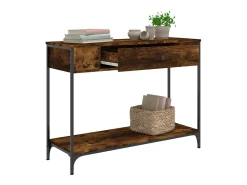 Mesa consola madera contrachapada roble ahumado 100x34,5x75 cm