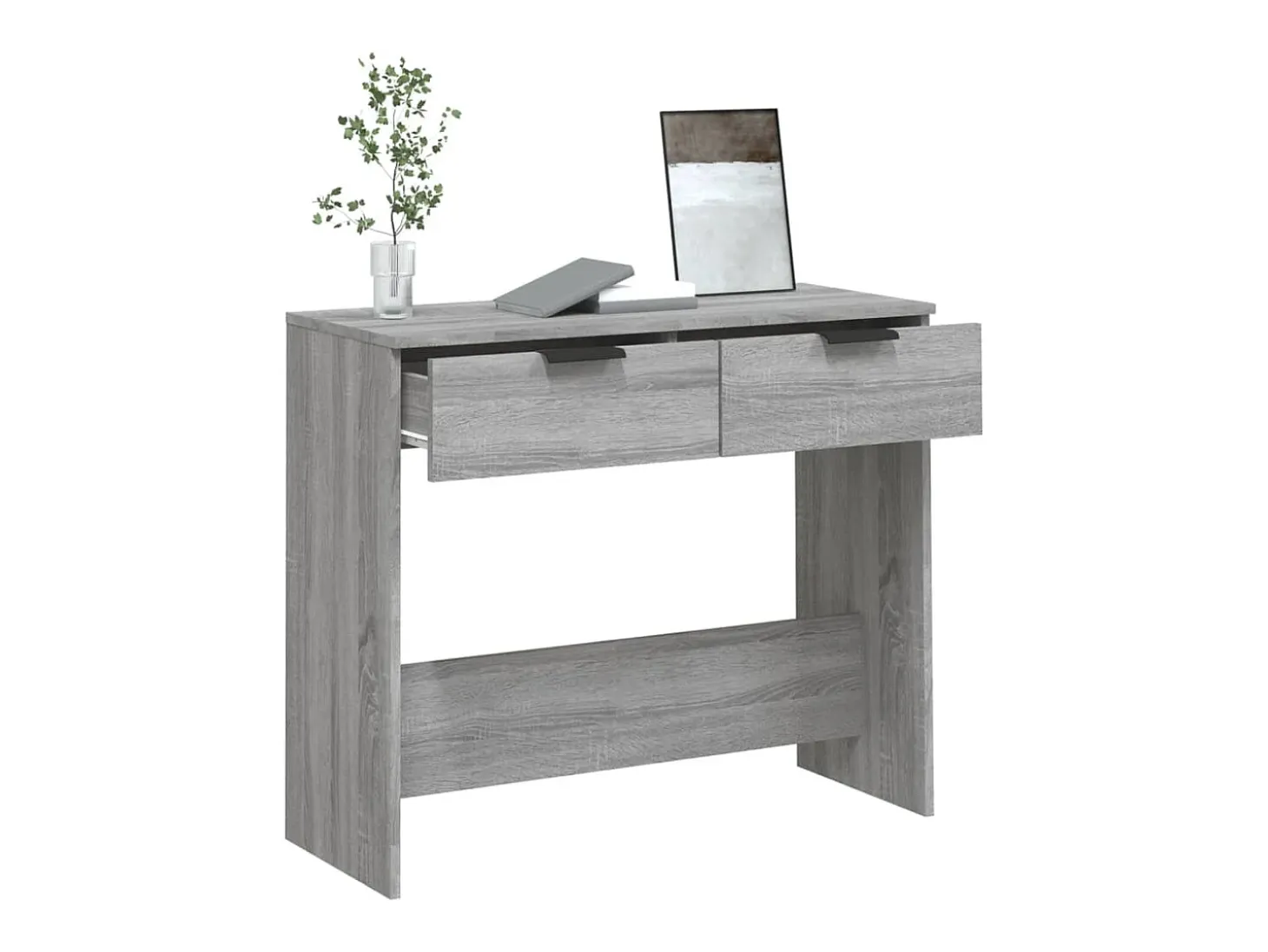 Mesa consola madera contrachapada gris Sonoma 90x36x75 cm