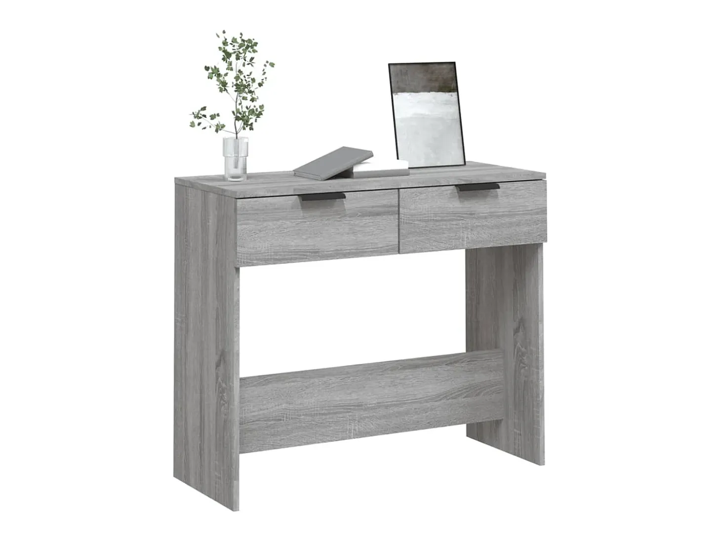 Mesa consola madera contrachapada gris Sonoma 90x36x75 cm