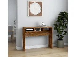 Mesa consola madera contrachapada roble ahumado 105x30x80 cm ES106141