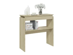 Mesa consola madera contrachapada roble Sonoma 80x30x80 cm ES778307