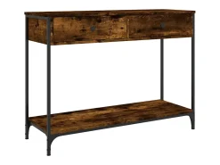 Mesa consola madera contrachapada roble ahumado 100x34,5x75 cm