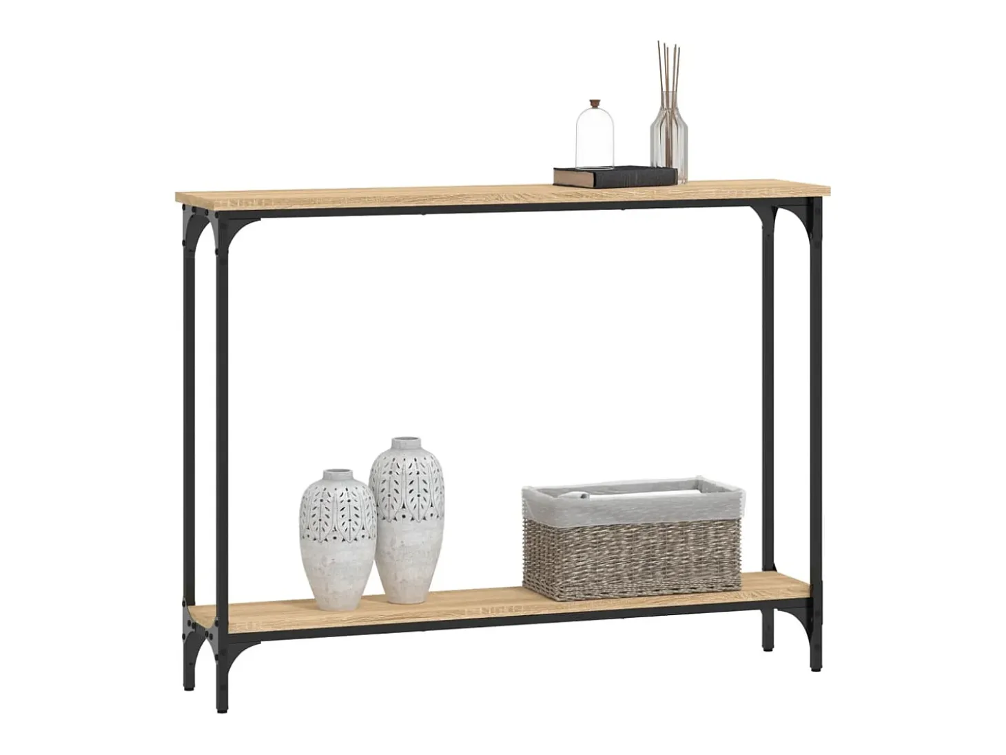 Mesa consola madera de ingeniería roble Sonoma 100x22,5x75 cm