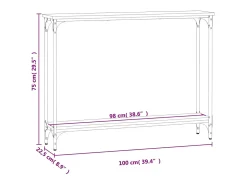 Mesa consola madera de ingeniería roble Sonoma 100x22,5x75 cm